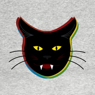 rainbow black cat T-Shirt
